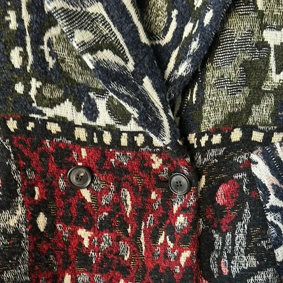 Zara Red and Black Patterned Coat - Picture 3 of 6